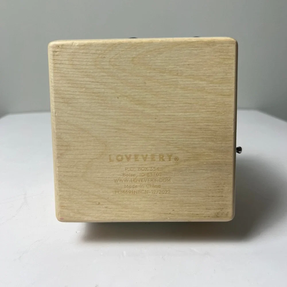 Lovevery Lockbox Toy Toddler OS Tan Montessori Wooden Latches Activity Cube Box